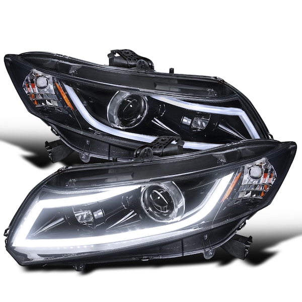 Spec-D Tuning 12-Up Honda Civic R8 Style LED Projector Headlight 2LHP-CV12G-8V2-TM - main